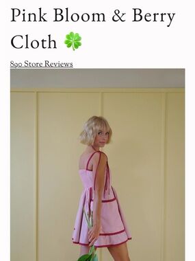 Pink Mini Sundress with Contrast Trim